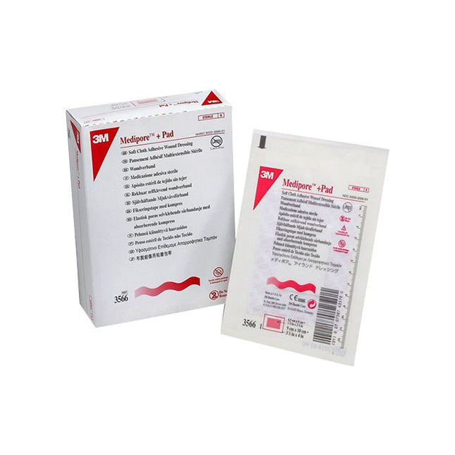 3M™ Medipore™ Soft Cloth Surgical Tape, 3 - 1/2" x 4" 1 - 3/4" x 2 - 3/8" Sterile, Latex - Free, White 3566 - E - A Medi Supplies