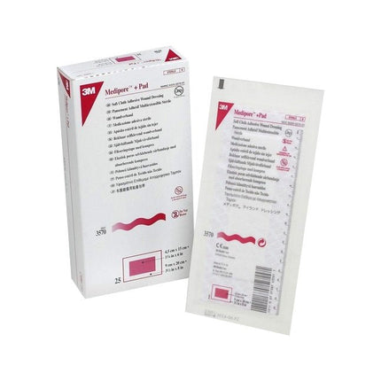 3M™ Medipore™ Soft Cloth Surgical Tape, 3 - 1/2" x 8" 1 - 3/4" x 6" Sterile, Latex - Free, White 3570 - E3 - A Medi Supplies