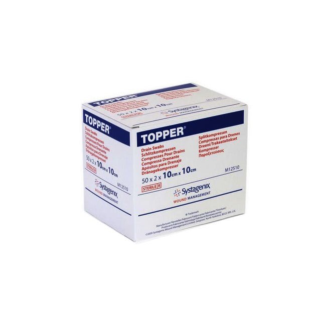 3M Health Care (now Solventum) Topper™ Sof - Wick™ Drain Swab, 10X10CM, 2 each/pack, 50 pack/box, M12510 - A Medi Supplies