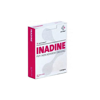 compare product 3M Health Care (Solventum) 3M™ Inadine™ (PVP-I) Non Adherent Dressing 5cmx5cm 25 each/box P01481