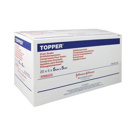 3M Health Care (Solventum) Topper™ Drain Swabs, Sterile, 7.5X7.5CM, 100 each/box, M12507 - A Medi Supplies