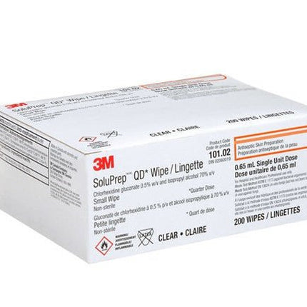 3M (Solventum) 3M™ SoluPrep™ Wipe, Small, Clear 0.5% CHG / 70% IPA, 200 each/box, S10102 / 101.02 - A Medi Supplies