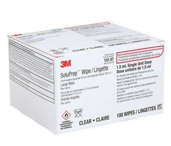 compare product 3M (Solventum) 3M™ SoluPrep™ Wipes (2% w/v CHG / 70% v/v IPA) Large, 100 each/box, S10107 / 101.07
