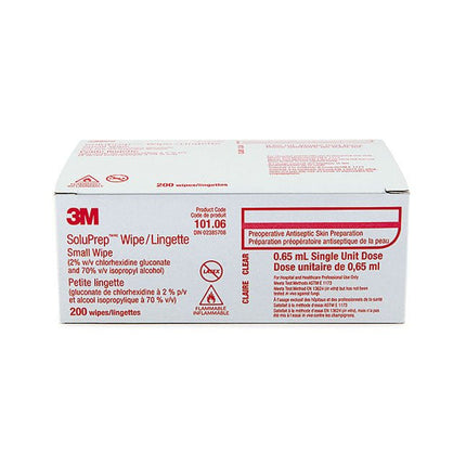 3M (Solventum) 3M™ SoluPrep™ Wipes (2% w/v CHG / 70% v/v IPA) Medium, 200 each/box, S10106/101.06 - A Medi Supplies