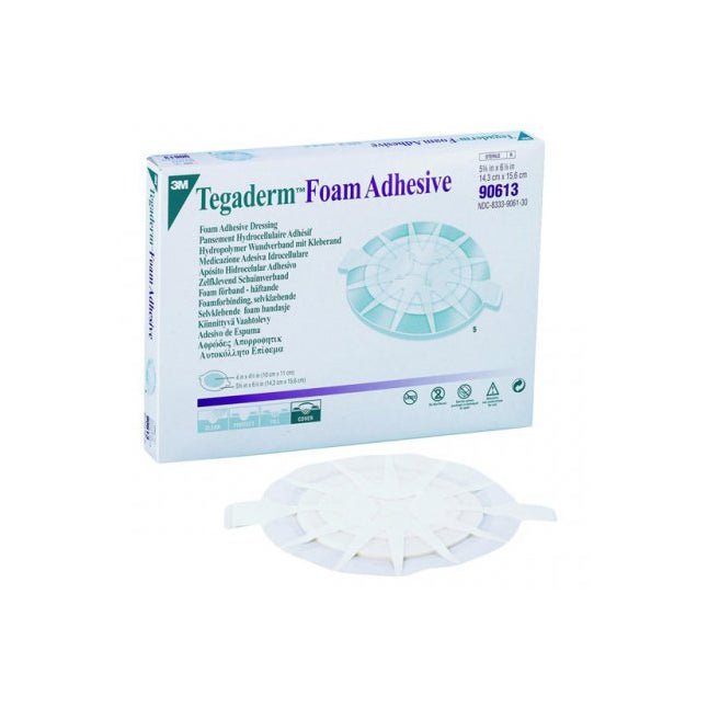 3M (Solventum) 3m Tegaderm High Performance Foam Adhesive Dressing, Oval, Medium, 5 - 5/8" X 6 - 1/8" 5 each/box, 90613 - A Medi Supplies