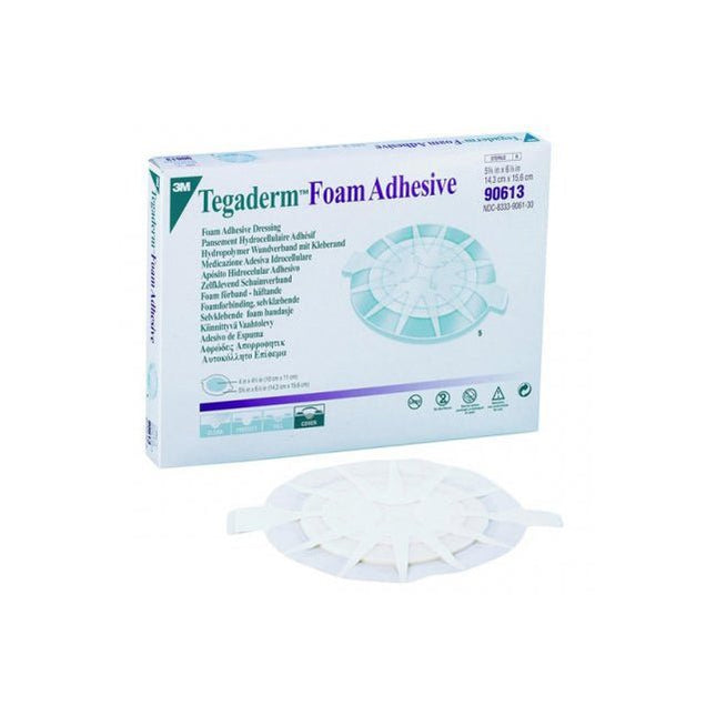 3M (Solventum) 3m Tegaderm High Performance Foam Adhesive Dressing, Oval, Medium, 5 - 5/8" X 6 - 1/8" 5 each/box, 90613 - A Medi Supplies