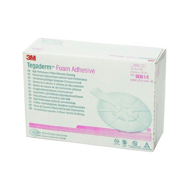 3M (Solventum) 3m Tegaderm High Performance Foam Adhesive Dressing, Oval, Mini, 2 - 3/4" X 3" 10 each/box, 90614 - A Medi Supplies