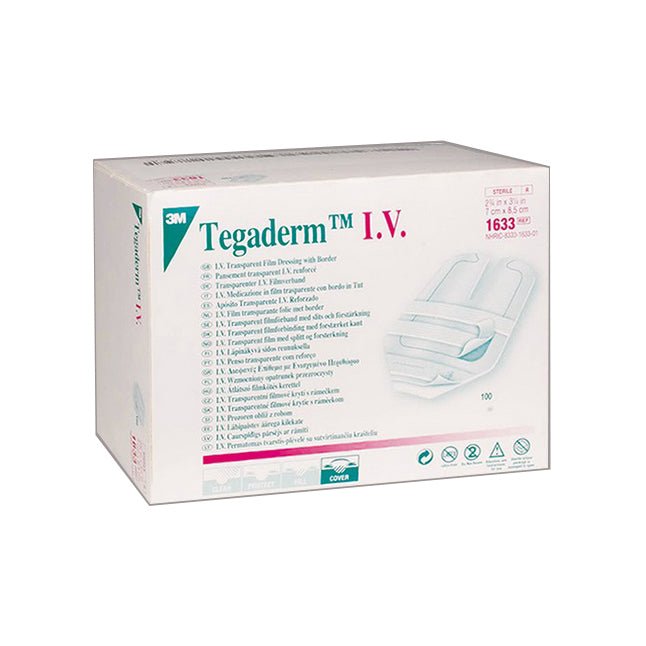 3M (Solventum) Tegaderm™ I.V. Transparent Film Dressing, 2.75" x 3.25" Sterile, 100 each/box, 1633 - A Medi Supplies