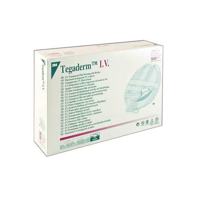 3M (Solventum) Tegaderm™ I.V. Transparent Film Dressing, 3.5" x 4.25" Sterile, 50 each/box, 1635 - A Medi Supplies