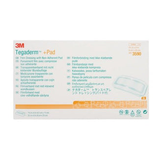 compare product 3M (Solventum) Tegaderm + Pad Film Dressing with Non-Adherent Pad , 9cm x 20cm  25 each/box, 4 box/case  3590