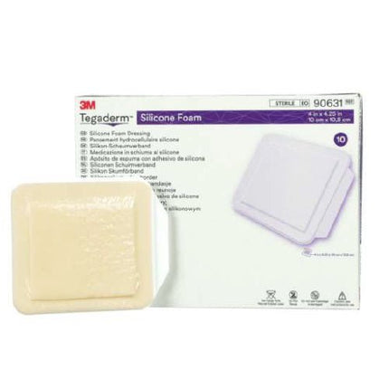 3M (Solventum) Tegaderm Silicone Foam Dressing, Square, 10cm X 11cm 10 each/box, 90631 - A Medi Supplies