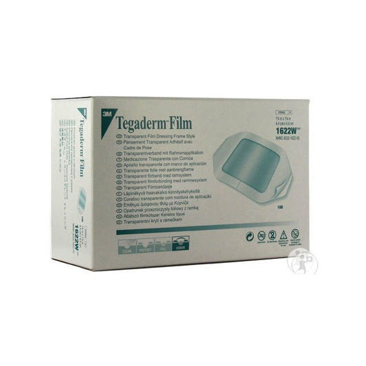 3M (Solventum) Tegaderm Transparent Film Dressing With Border, 4.4cm X 4.4cm 100 Each/box, 1622W - A Medi Supplies