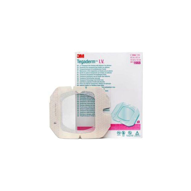 3M Health Care (now Solventum) Tegaderm IV Transparent Dressing with Border, W12cm x L12cm, Sterile 25 each/box, 4 box/case 1668