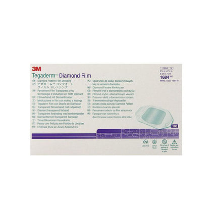 3M Health Care (now Solventum) Tegaderm  Film Dressing, Diamond Pattern 	 100 each/box, 4 box/case   1684