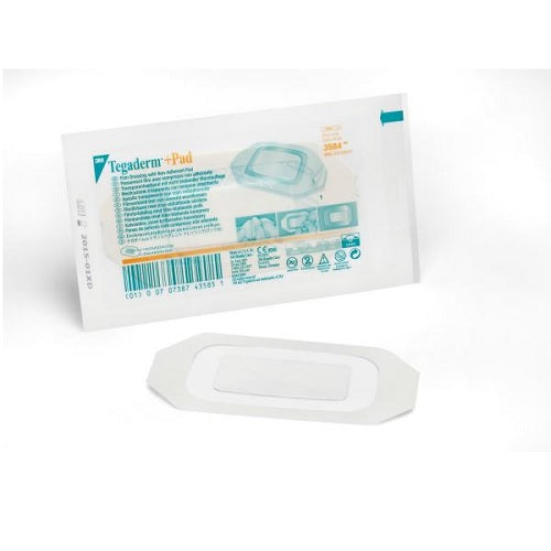 3M (Solventum) Tegaderm + Pad Film Dressing with Non-Adherent Pad , 6cm x 10cm 50 each/box, 4 box/case 3584