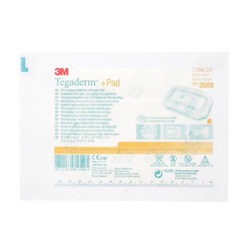 3M (Solventum)Tegaderm + Pad Film Dressing with Non-Adherent Pad , 9cm x 15cm   25 each/box, 4 box/case  3589