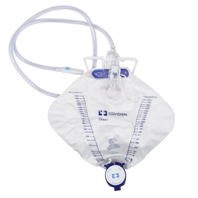 Cardinal Health Dover™ Urine Drainage Bag Needle Sampling, Anti-Reflux Device, Drain Port 2000 mL, 20 each/case, 6208