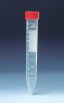 Tube Centrifuge 15ml Conical Base Pp W/screw Cap Red Ca/500 Notes 62.554.101