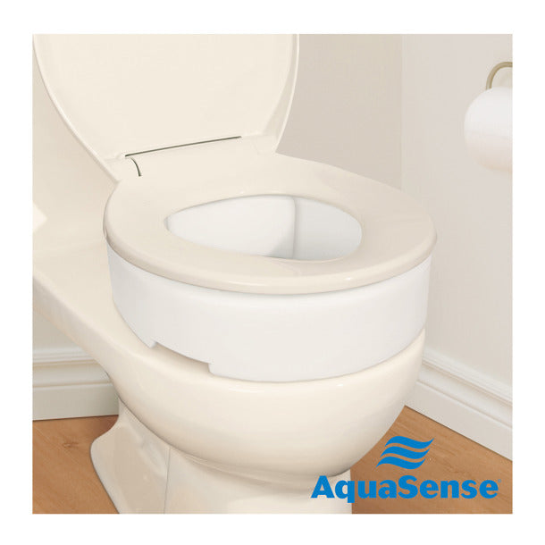 Drive Medical Aquasense Elongated Toilet Seat Riser With Hinge, 3 1/2" Height, Wt Capacity 300lbs, 1 Each, 770-631