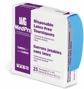 AMG MEDICAL  Tourniquet Non-latex 1 X 18in Blue Disp Rl/25 118-782