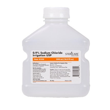 ICU Medical 0.9% Sodium Chloride Irrigation USP, 500mL 18 each/case  6380