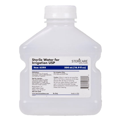 ICU Medical Sterile Water for Irrigation USP, 500mL 18 each/case 6390