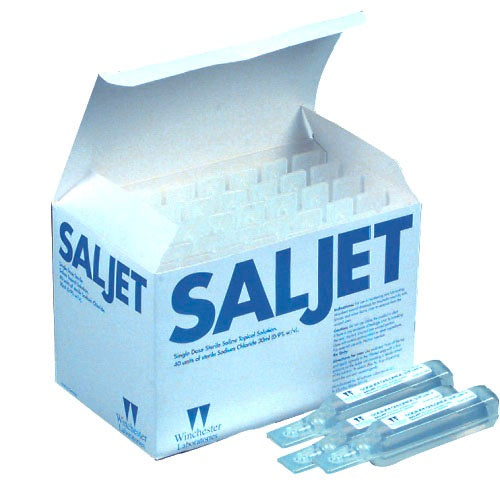 Saljet Normal Saline 0.9%  30mL Poly Vial for Irrigation, 20 each/box, 64938