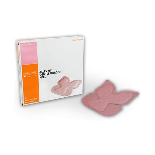 Smith & Nephew ALLEVYN™ Gentle Border Hydrocellular Foam Dressing, Silicone Gel Adhesive (3-Layer), Heel, 23cm x 23.2cm 5 each/box, 66800506