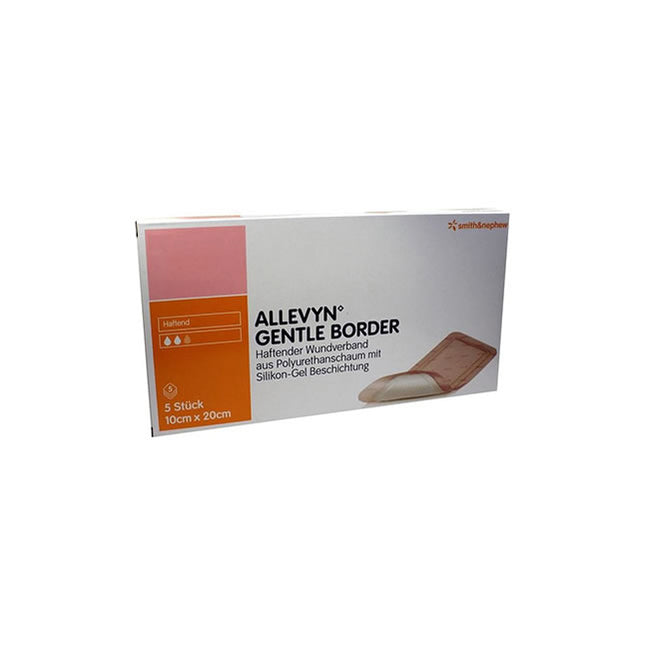 Smith & Nephew ALLEVYN™ Gentle Border Hydrocellular Foam Dressing, Silicone Gel Adhesive (3-Layer), 10cmx20cm 10 each/box, 66800900