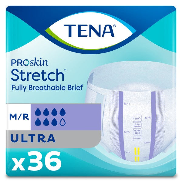TENA ProSkin Stretch™ Ultra Brief M/R, Medium/Regular, 33" to 52" Lavender 36 each/bag, 2 bag/case 67802