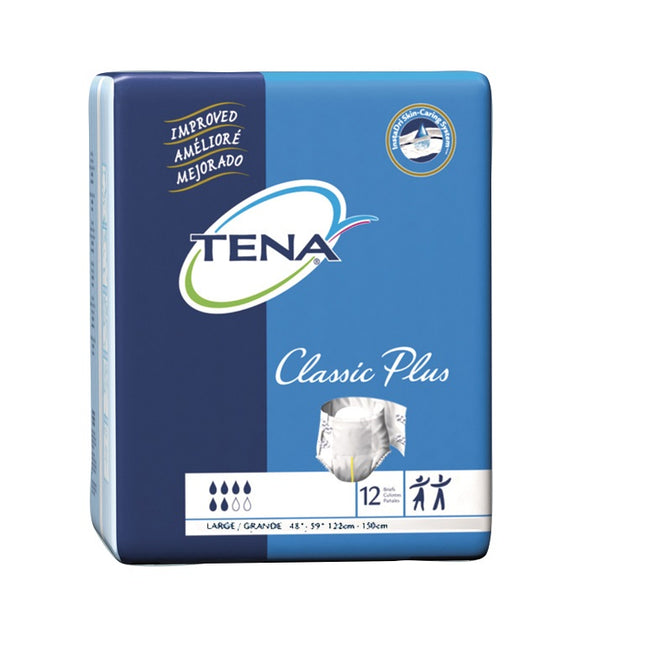 TENA® Classic Plus Incontinence Brief, Large, 48" to 59" Blue 12 each/bag, 6 bag/case 67813