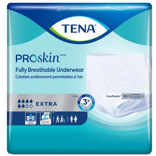 TENA® Protective Underwear, Extra Absorbency, Small, 25" to 35" White 16 each/bag, 4 bag/case 72116