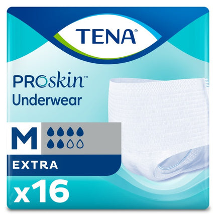 TENA® Protective Underwear, Extra Absorbency, Medium, 34" to 44" White 16 each/pack, 4 pack/case 72232