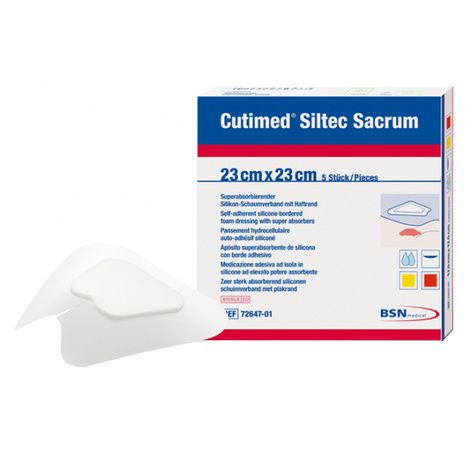 BSN Medical Cutimed® Siltec® Sacrum Dressing 23X23cm, 5 each/box 7328701