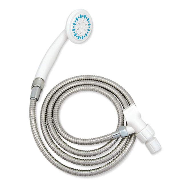 Drive Medical 3 Setting Handheld Shower Head with Ultra-Long Stainless Steel Hose, White, 1 Each, 770-980