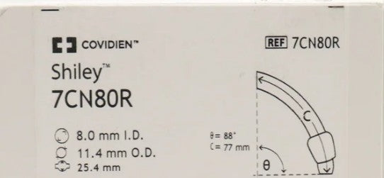 Medtronic SHILEY™ Flexible Tracheostomy Tube with TaperGuard™ Cuff with Reusable Inner Cannula, 8.0MM 1 each/box 7CN80R