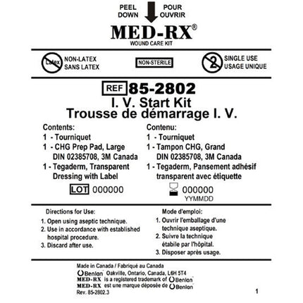 CHS Med-Rx IV Start Kit 100 kit/case 85-2811