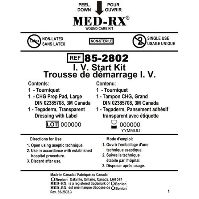 CHS Med-Rx IV Start Kit 100 kit/case 85-2811