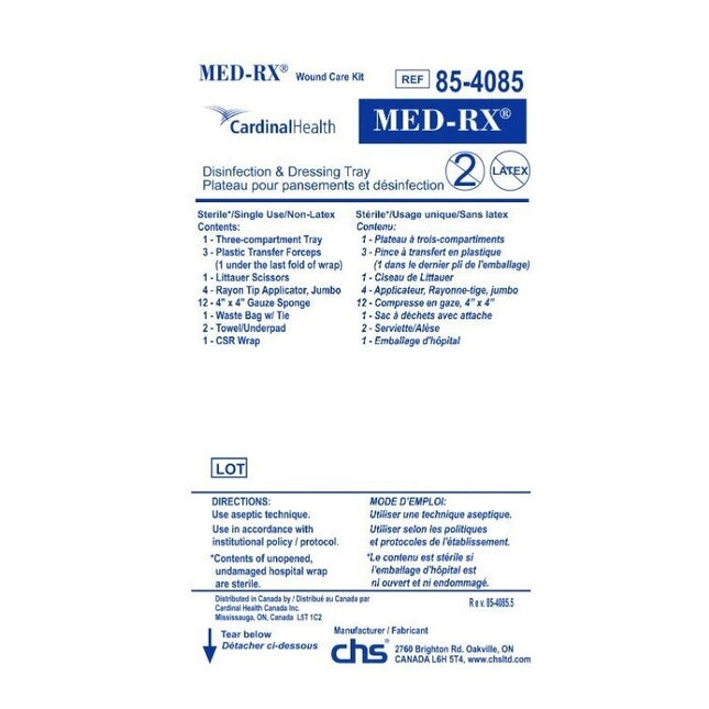 CHS Med-Rx® Disinfection & Dressing Tray 25 tray/case  85-4085