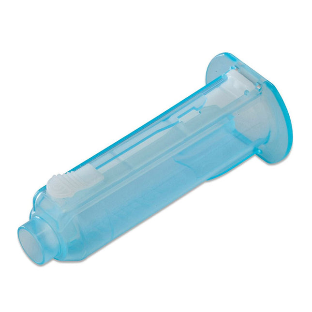 Cardinal Health Monoject™ Safety Needle Holder, Slide Lock, Blue, 1 in., 20 each/bag, 8881225110