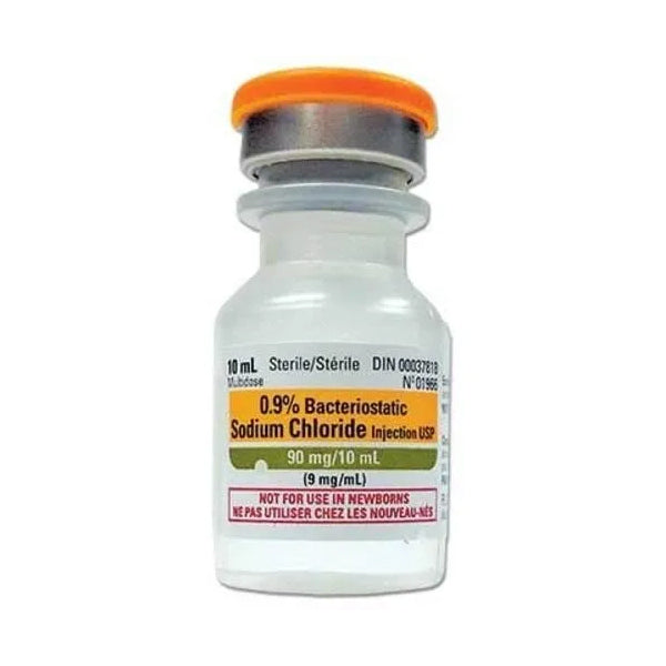 Sodium Chloride 0.9% For Injection 10ml Vial Bacteriostatic with Preservative,  25/Box, 01966010 / 954408