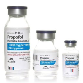 Baxter Propofol Injection 10mg/ml 20ml Vial 5 each/pack, 40 pack/case AIN00005