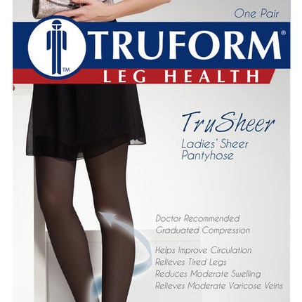 Airway Truform Ladies' Trusheer 30-40mmHg Compression Pantyhose Closed-toe Large (32-54") Black Nylon, 1 Pair, 0255BL-L