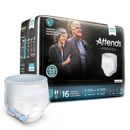 Attends Premier Underwear, Large, 4 bags of 16, ALI-UW30