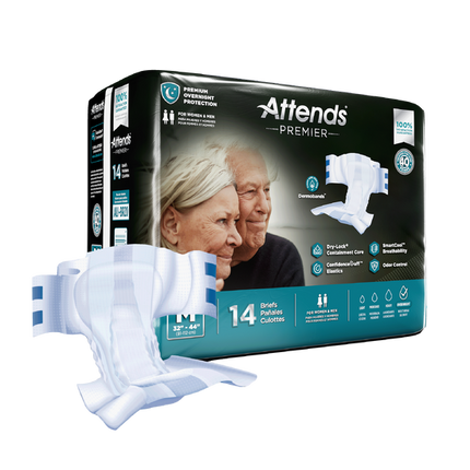 Attends Premier Briefs, Medium, 4 bags of 14, ALI-BR20