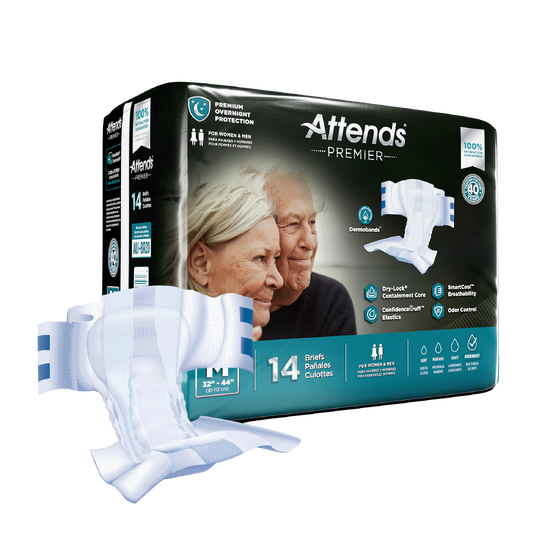 Attends Premier Briefs, Medium, 4 bags of 14, ALI-BR20