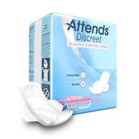 Attends Discreet Ultrathin Pads ,L-9" W-3.5" ,24 bags of 20 ,ADPTHIN