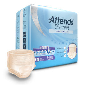 Attends Discreet Underwear Female, XL , 4 bags of 16 ,ADUF40