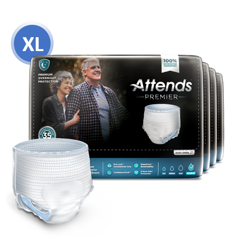 Attends Premier Underwear, X-Large, 4 bags of 14, ALI-UW40