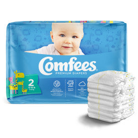 Comfees Baby Diapers - Size 2, 4 bags of 42, CMF-2